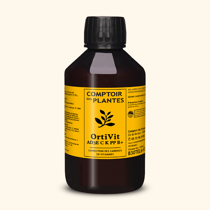 Ortivit vitamines AD3E C K PP B+ B30TEL6 en 250 ml Ortivit vitamines AD3E C K PP B+ B30TEL6 en 250 ml