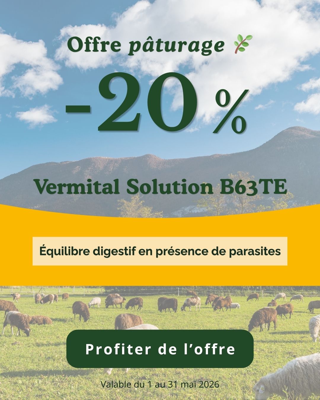 Offre Pâturage B63TE -20 % 